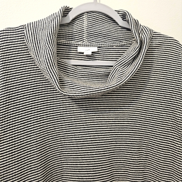 J. Jill Cotton Womens Relaxed Cowl Neck Cozy Top Cottagecore Gray White XS - Picture 6 of 13